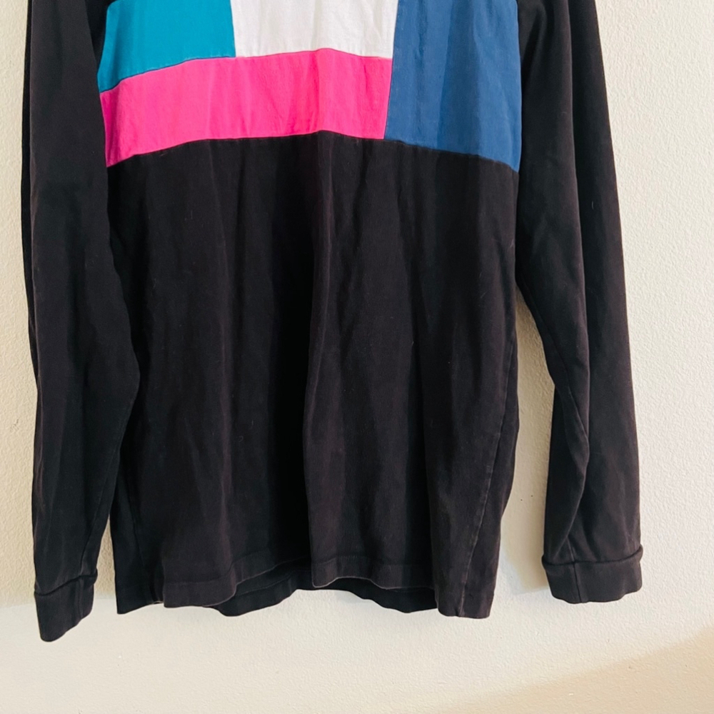 HUF Men's Black/Pink/Blue Long Sleeve Sweater Size Large - Picture 3 of 6